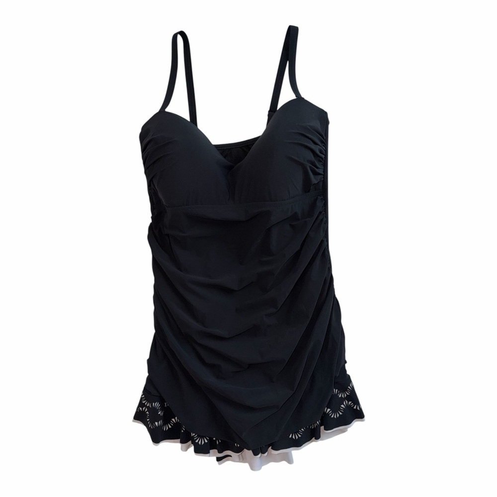 Profile By Gottex Black and White One-Piece Swimdress